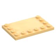 Plate Special 4 × 6 with Studs on 3 Edges Hellgelb