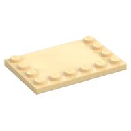 Plate Special 4 × 6 with Studs on 3 Edges Beige