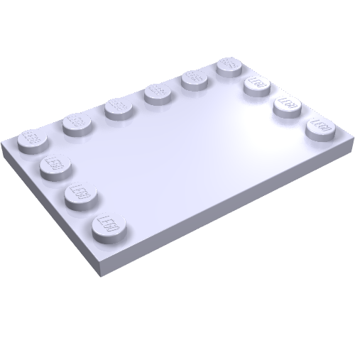 Plate Special 4 × 6 with Studs on 3 Edges Light Violet