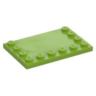 Plate Special 4 × 6 with Studs on 3 Edges Lime