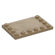 Plate Special 4 × 6 with Studs on 3 Edges Dark Tan