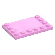 Plate Special 4 × 6 with Studs on 3 Edges Leuchtrosa