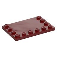 Plate Special 4 × 6 with Studs on 3 Edges Dark Red