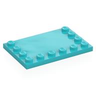 Plate Special 4 × 6 with Studs on 3 Edges Medium Azure
