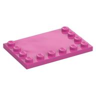 Plate Special 4 × 6 with Studs on 3 Edges Mitteldunkelrosa