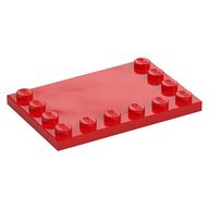 Plate Special 4 × 6 with Studs on 3 Edges Red