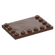 Plate Special 4 × 6 with Studs on 3 Edges Brown