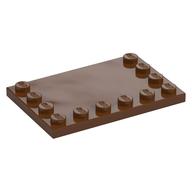 Plate Special 4 × 6 with Studs on 3 Edges Reddish Brown