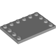 Plate Special 4 × 6 with Studs on 3 Edges Hellblaugrau