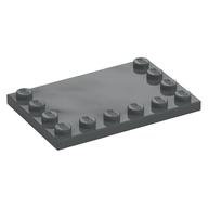 Plate Special 4 × 6 with Studs on 3 Edges Dark Bluish Gray