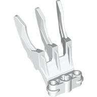 Large Figure Weapon, Claw, Triple, Small with Axle Hole White