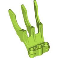 Large Figure Weapon, Claw, Triple, Small with Axle Hole Lime