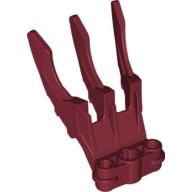 Large Figure Weapon, Claw, Triple, Small with Axle Hole Dark Red