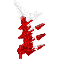 Large Figure Weapon Blade, 4 Spikes, Marbled Red Pattern (Krika) Milky White