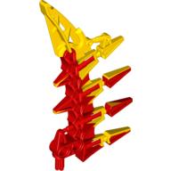 Large Figure Weapon Blade, 4 Spikes, Marbled Yellow Pattern (Xplode) Red