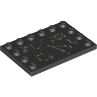 Plate Special 4 × 6 with Studs on 3 Edges with Blackboard Print Schwarz