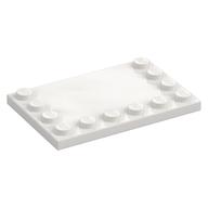 Plate Special 4 × 6 with Studs on 3 Edges and 'LDD 3' Right Half Print White