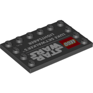 Plate Special 4 × 6 with Studs on 3 Edges with 'LEGO STAR WARS LUKE SKYWALKER'S LIGHTSABER' print Black