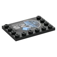 Plate Special 4 × 6, Studs on 3 Edges with R2-D2, Hologram Brick, '25 YEARS OF LEGO STAR WARS' print