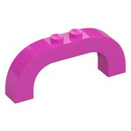 Stein Bogen 1 × 6 × 2 gebogen oben Dunkelrosa