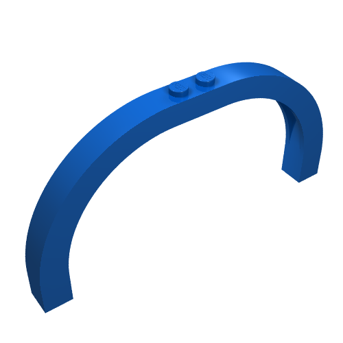 Stein Bogen 1 × 12 × 5 gebogen oben Blau