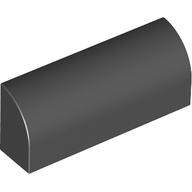 Brick Curved 1 × 4 × 1 1/3 No Studs, Lowered Inside Support Black