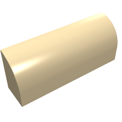 Brick Curved 1 × 4 × 1 1/3 No Studs, Lowered Inside Support Tan