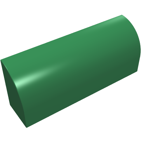 Brick Curved 1 × 4 × 1 1/3 No Studs, Lowered Inside Support Grün