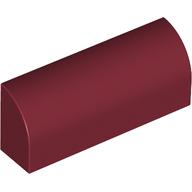 Brick Curved 1 × 4 × 1 1/3 No Studs, Lowered Inside Support Dark Red