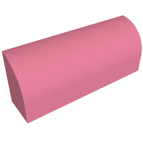 Brick Curved 1 × 4 × 1 1/3 No Studs, Lowered Inside Support Medium Dark Pink