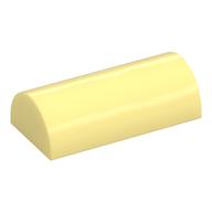 Brick Curved 2 × 4 Double, No Studs, with Groove Bright Light Yellow