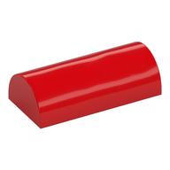 Brick Curved 2 × 4 Double, No Studs, with Groove Red