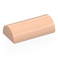 Bogenstein 2 × 4 doppelt, Nr. Noppen, mit Rille Hellnougat