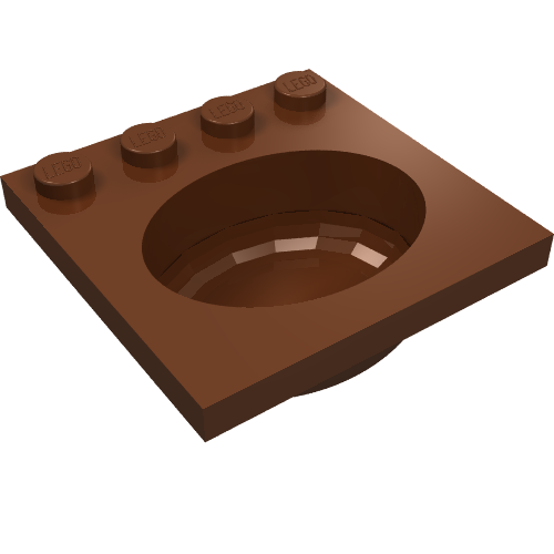 Sink 4 × 4 with Elliptical Basin Reddish Brown