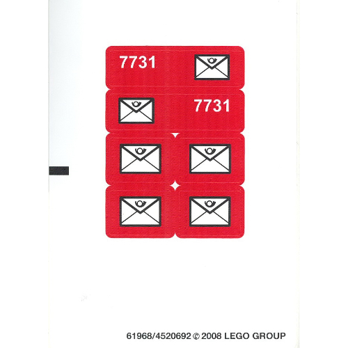 Sticker Sheet for Set 7731-1 [No Color/Any Color]