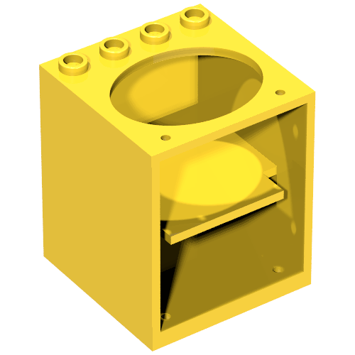 Belville, Cupboard 4 × 4 × 4 with Elliptical Hole for Sink Yellow