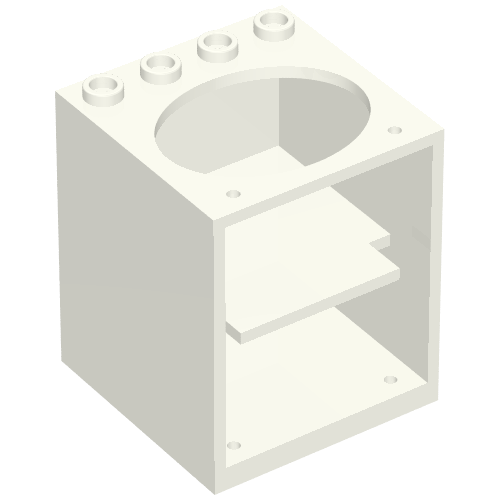 Belville, Cupboard 4 × 4 × 4 with Elliptical Hole for Sink Weiß