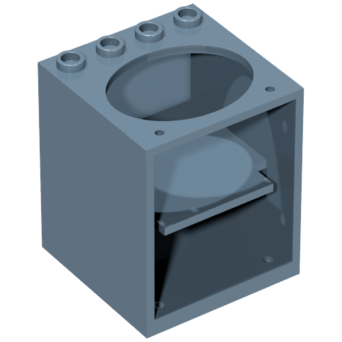 Belville, Cupboard 4 × 4 × 4 with Elliptical Hole for Sink Sandblau