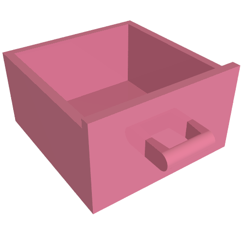 Cupboard 4 × 4 × 4 Drawer, Open Handle Medium Dark Pink
