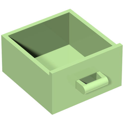 Cupboard 4 × 4 × 4 Drawer, Open Handle Medium Green