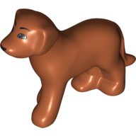 Animal, Dog, Standing with Black Brows, Black Eyes on White Background and Black Nose Print Dark Orange