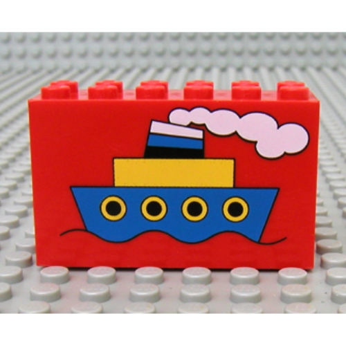 Stein 2 × 6 × 3 mit Boot Druck Rot