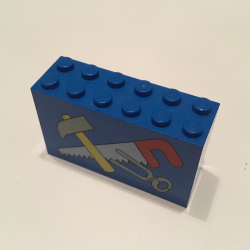 Brick 2 × 6 × 3 with Tools Print Blue