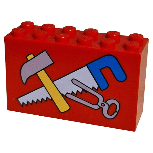 Brick 2 × 6 × 3 with Tools Print Rot