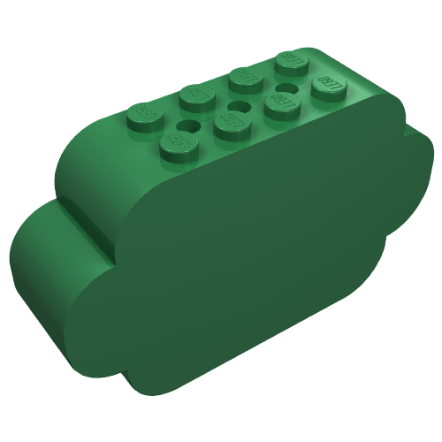 Bogenstein 2 × 8 × 4 dreifach gebogen Enden Grün