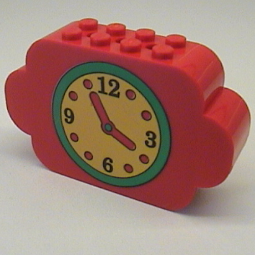 Brick Curved 2 × 8 × 4 Triple Curved Ends with Clock Print Rot