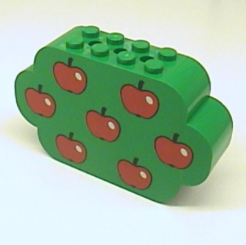Brick Curved 2 × 8 × 4 Triple Curved Ends with 7 Apples Print