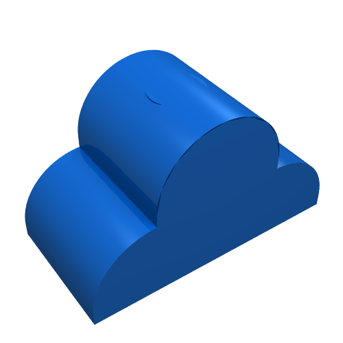 Brick Curved 2 × 4 × 2 Triple, No Studs Blue