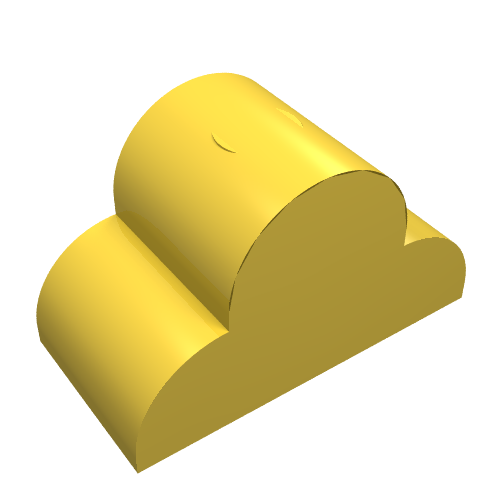 Brick Curved 2 × 4 × 2 Triple, No Studs Yellow
