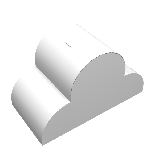 Brick Curved 2 × 4 × 2 Triple, No Studs White